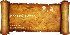 Maczkó Márta névjegykártya